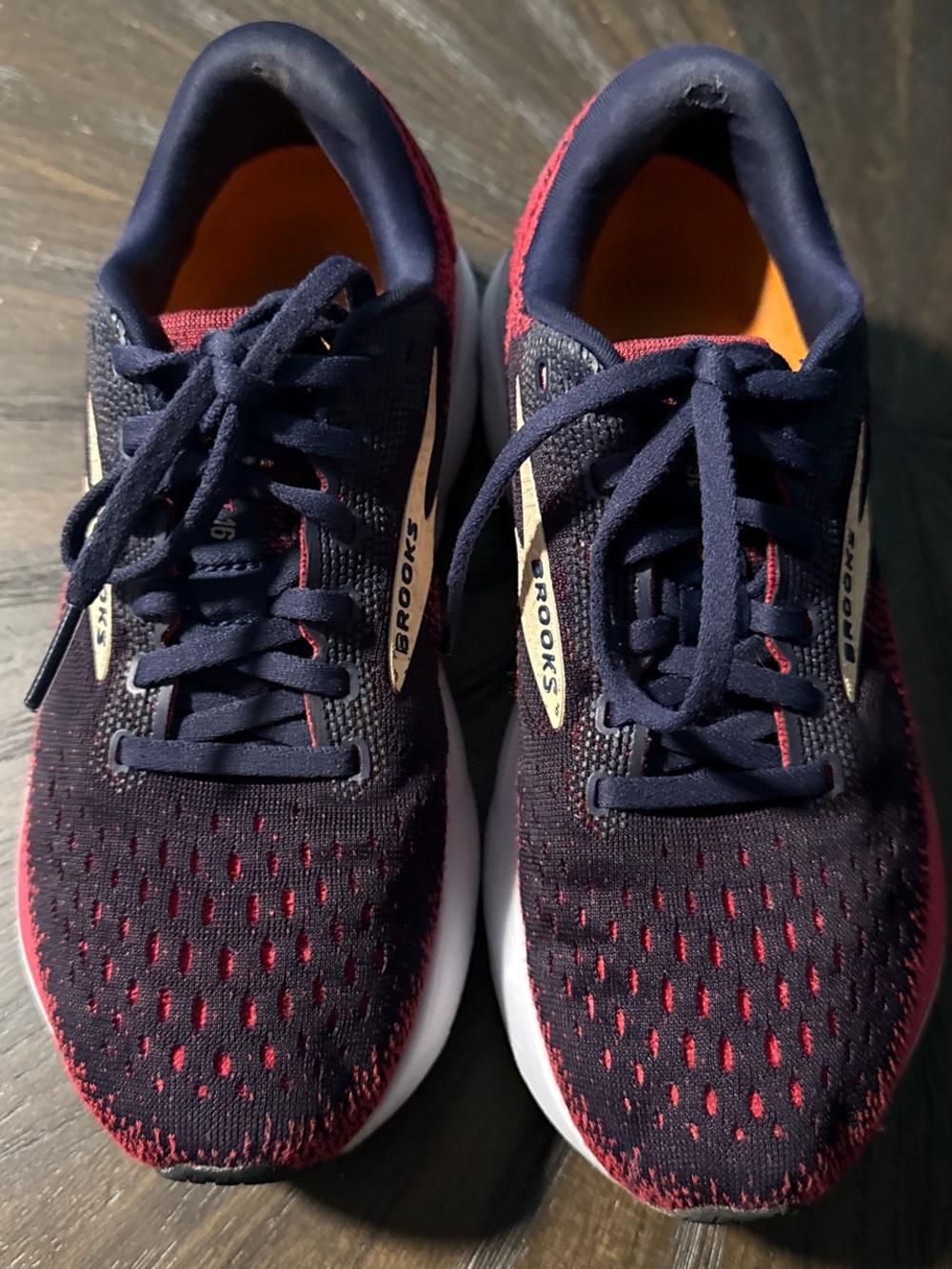 Brooks Men’s Navy and Red Athletic Running Shoes